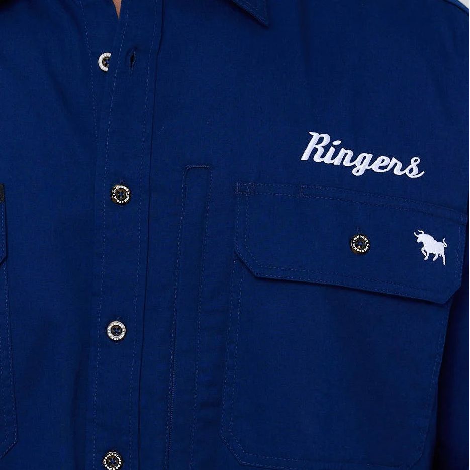 Ringers Western Mens Ridgecrest Full Button L/S Work Shirt (125194RW) Navy