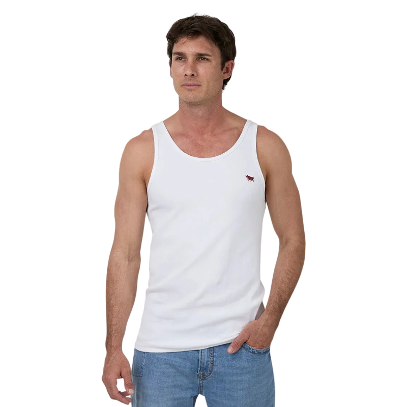 Ringers Western Mens Shearer Rib Tank (120202455RW) White