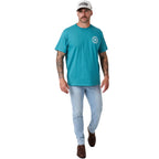 Ringers Western Mens Signature Bull Loose S/S Tee (120201560) Teal/White