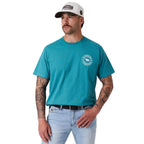 Ringers Western Mens Signature Bull Loose S/S Tee (120201560) Teal/White