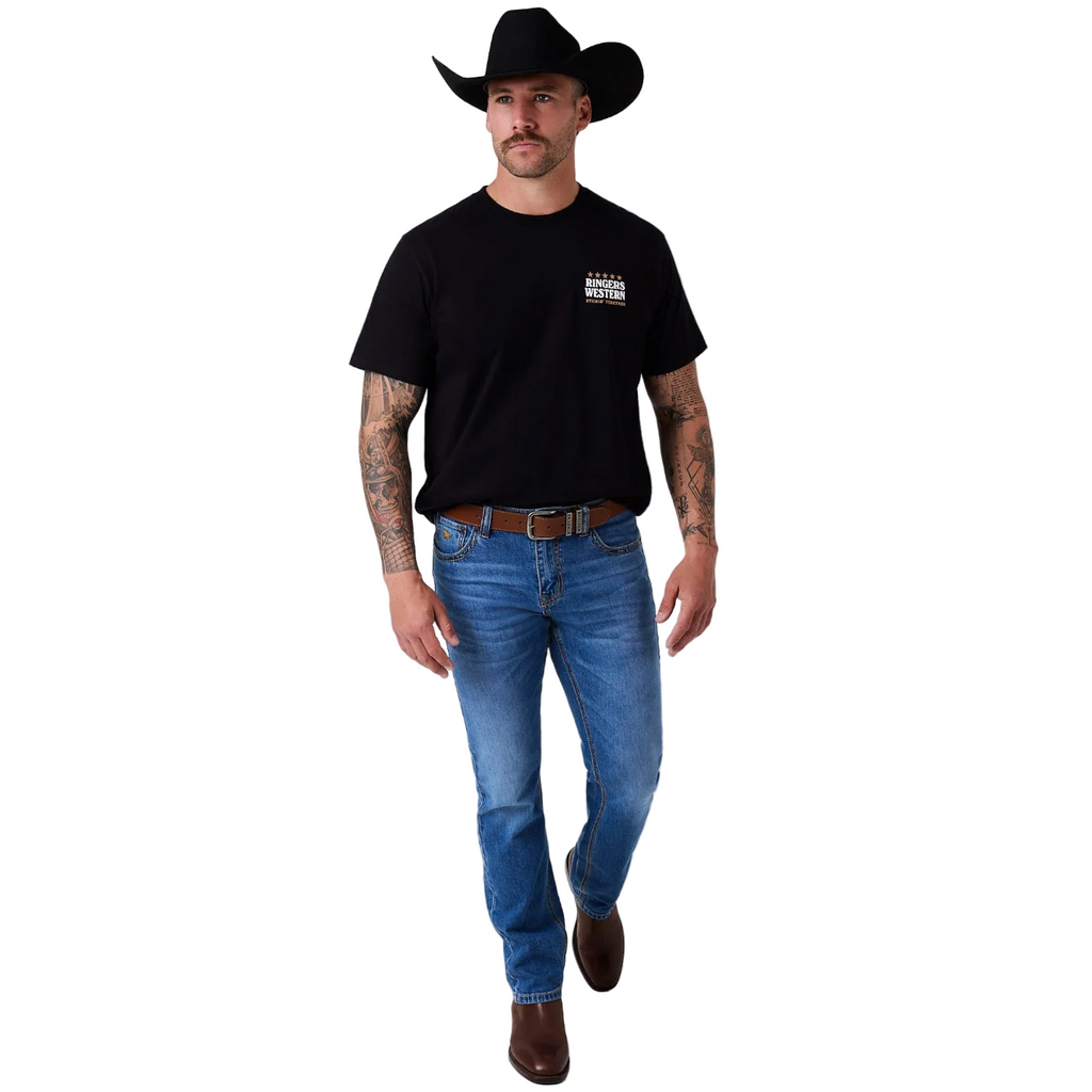 Ringers Western Mens Stickin Together Loose Fit S/S Tee (125124RW) Black