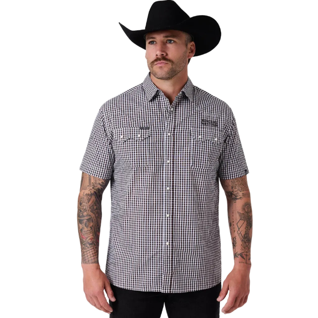 Ringers Western Mens Thirsty Days S/S Pub Shirt (125174RW) Chocolate