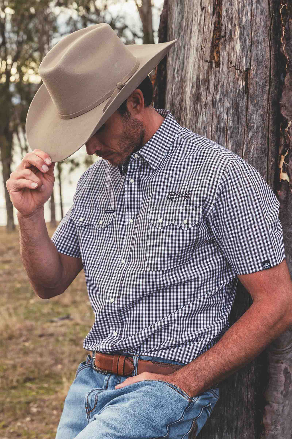 Ringers Western Mens Thirsty Days S/S Pub Shirt (125174RW) Chocolate