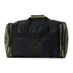 A back view of a black and army Ringers Western Rider Go Sports Bag (625130RW)  duffel bag with 'Ringers' branding, top handles and zippered top and end pockets, photographed on a clean white background.