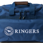 A navy and brown Ringers Western Rider Go Sports Bag (625130RW) duffel bag with 'RINGERS' printed in white on the front, shown on a plain white background.