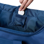 A navy and brown Ringers Western Rider Go Sports Bag (625130RW) showing a small inside compartment for valuables.