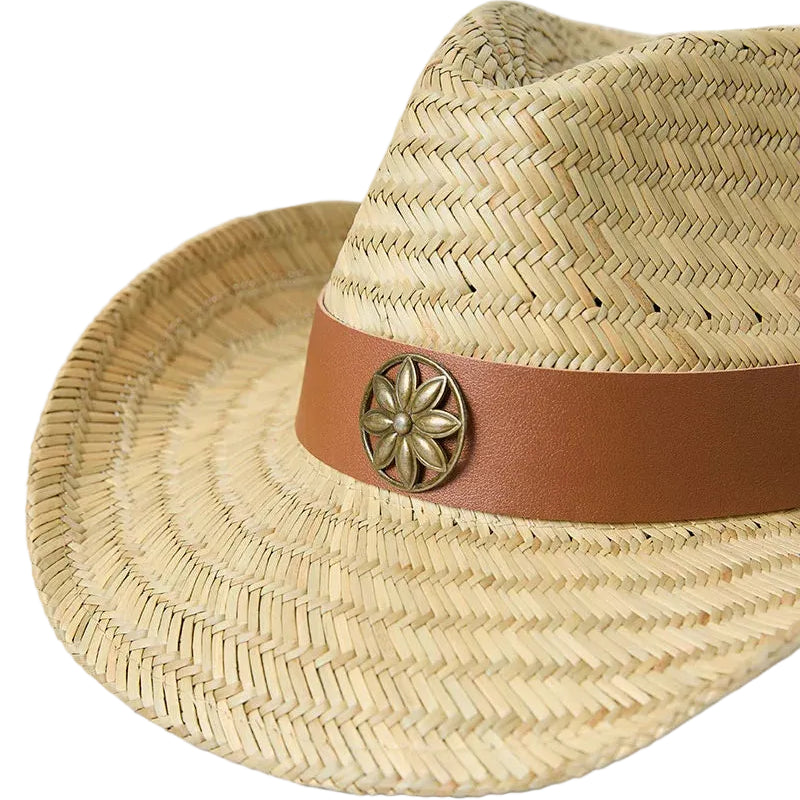 Ringers Western Unisex Sweetgrass Festival Straw Cowboy Hat (625126RW)  Tan
