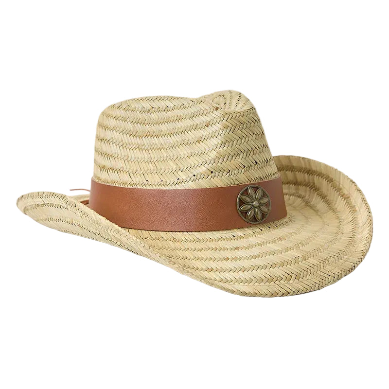Ringers Western Unisex Sweetgrass Festival Straw Cowboy Hat (625126RW)  Tan
