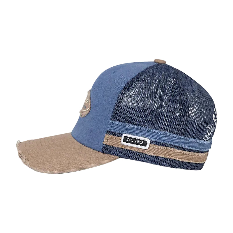 Ringers Western Unisex Worn Out Deep Fit Trucker Cap (625051RW)  Clay/Blue