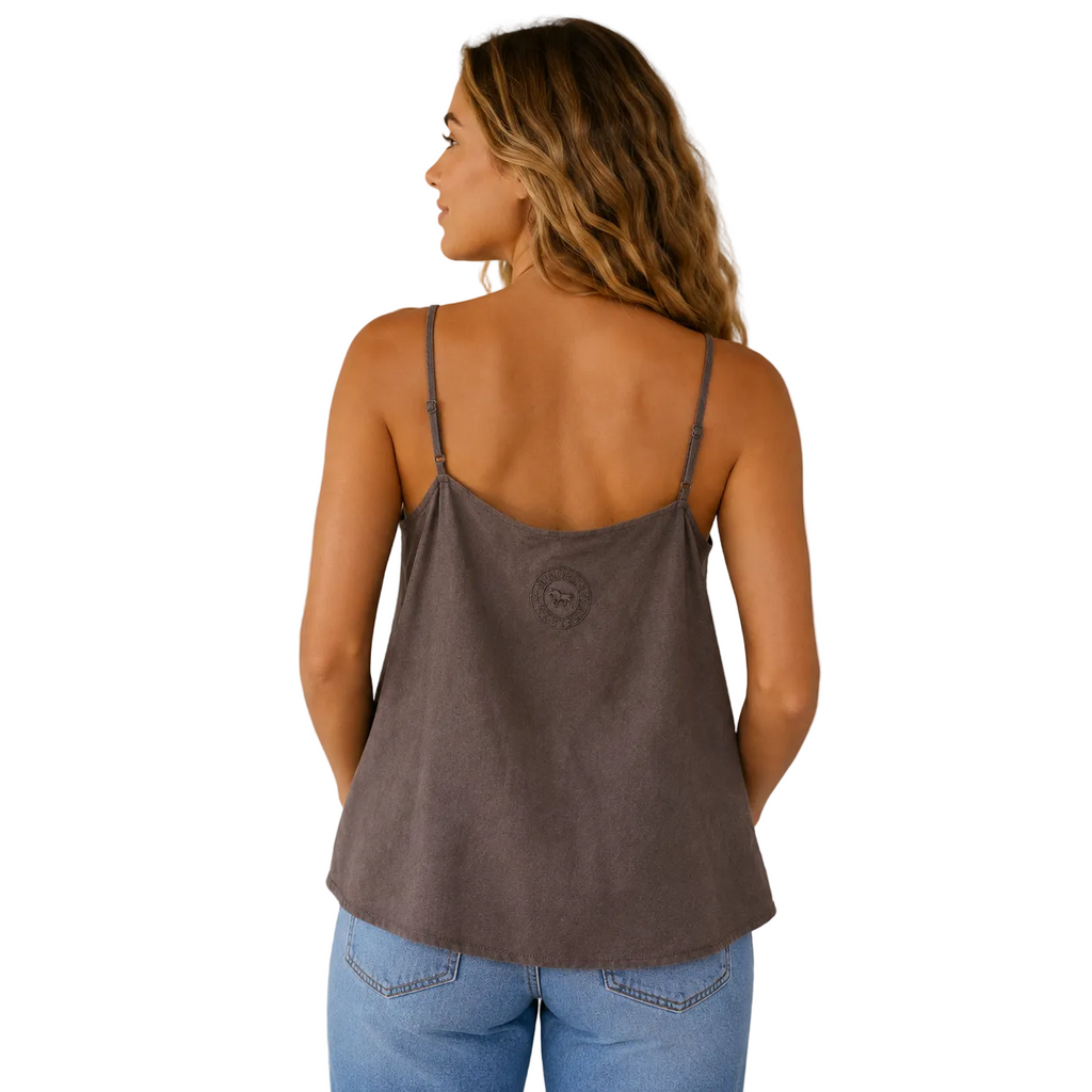 Ringers Western Womens Carmen Bias Cut Linen Cami Top (225177RW)  Chocolate
