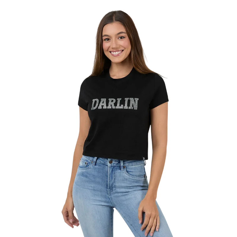 Ringers Western Womens Darlin S/S Baby Tee (225119RW) Black