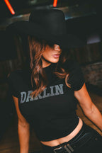 Ringers Western Womens Darlin S/S Baby Tee (225119RW) Black