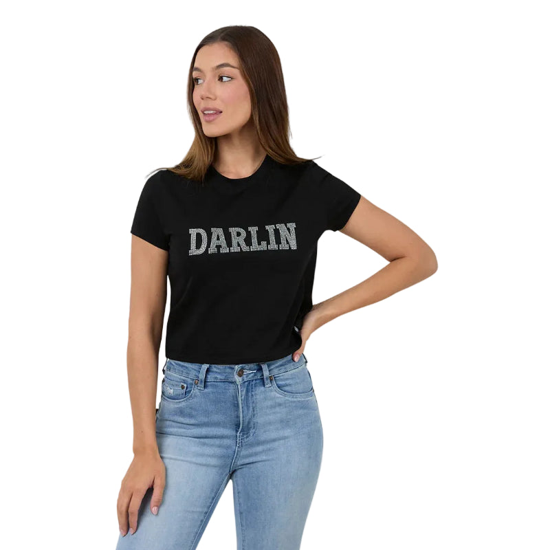 Ringers Western Womens Darlin S/S Baby Tee (225119RW) Black