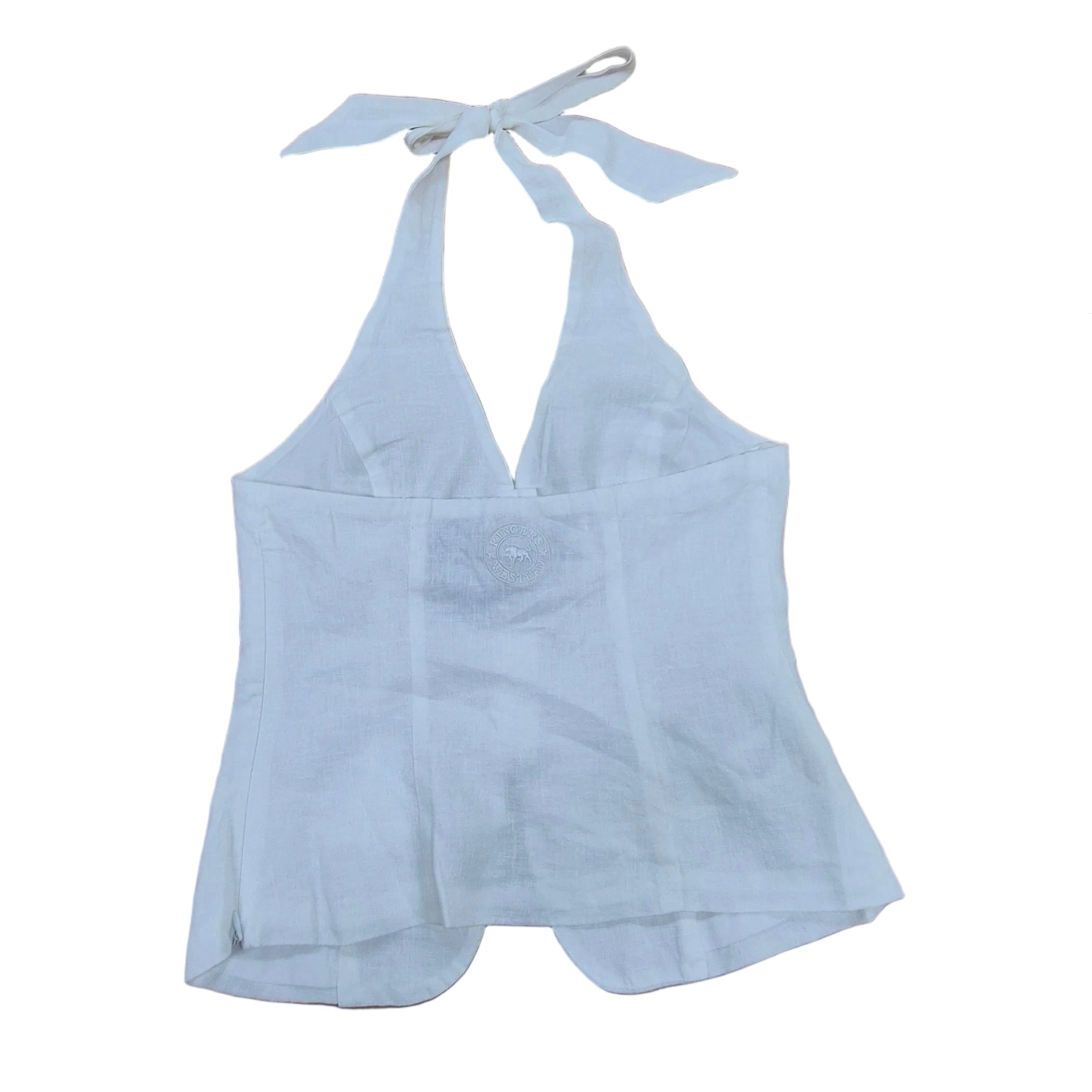 Ringers Western Womens Fallon Linen Halter S/S Top (225178RW)  White
