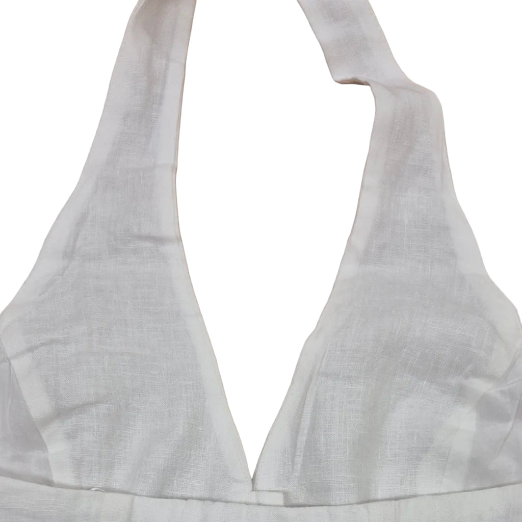 Ringers Western Womens Fallon Linen Halter S/S Top (225178RW)  White