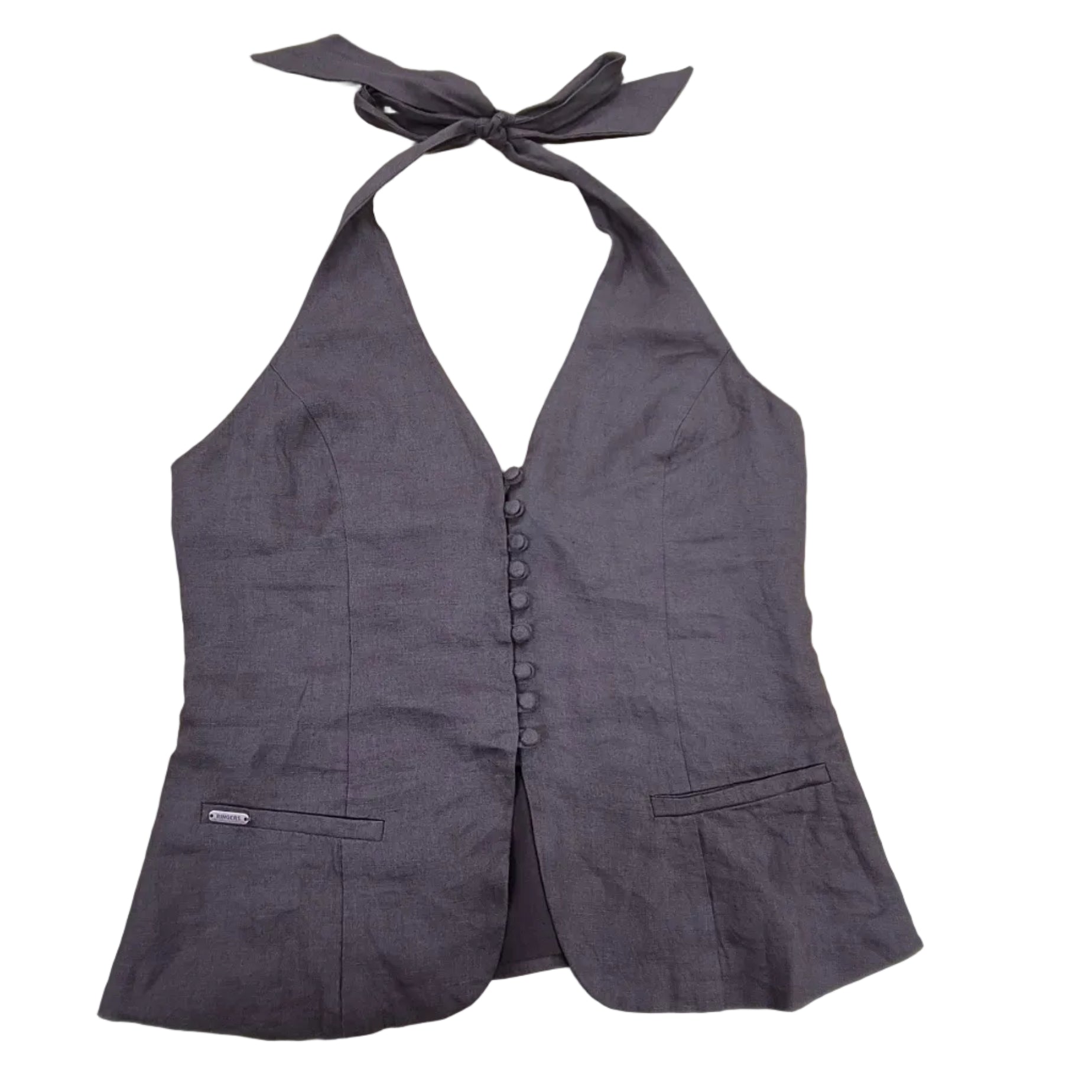 Ringers Western Womens Fallon Linen Halter Top (225178RW)  Chocolate