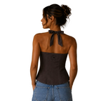 Ringers Western Womens Fallon Linen Halter Top (225178RW)  Chocolate