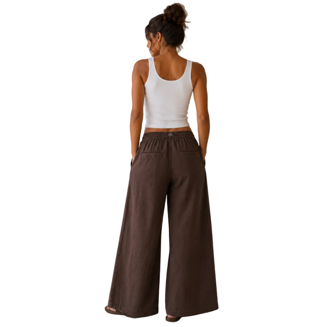Ringers Western Womens Hattie Linen Drawstring Pants (225180RW)  Chocolate
