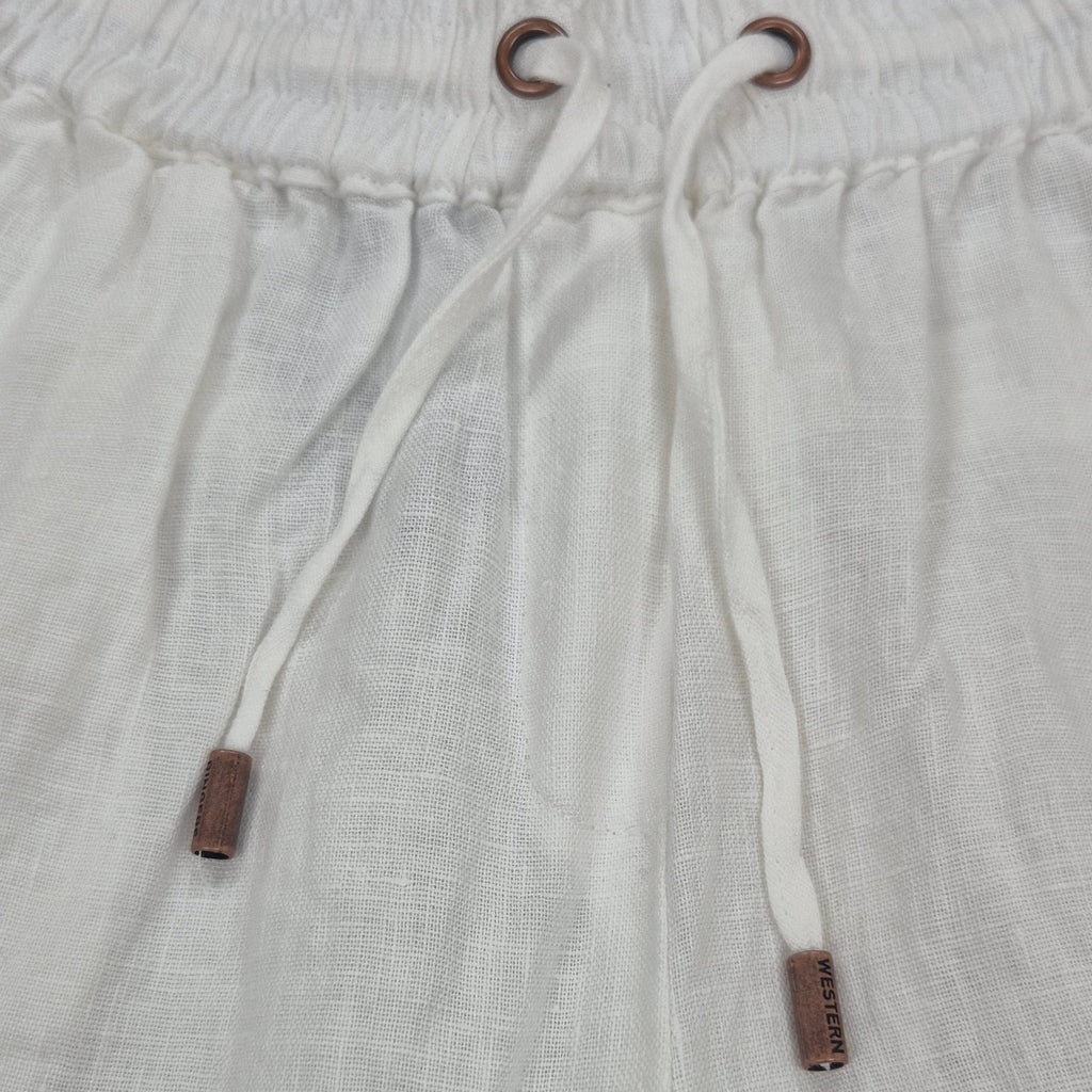 Ringers Western Womens Hattie Linen Drawstring Pants (225180RW)  White