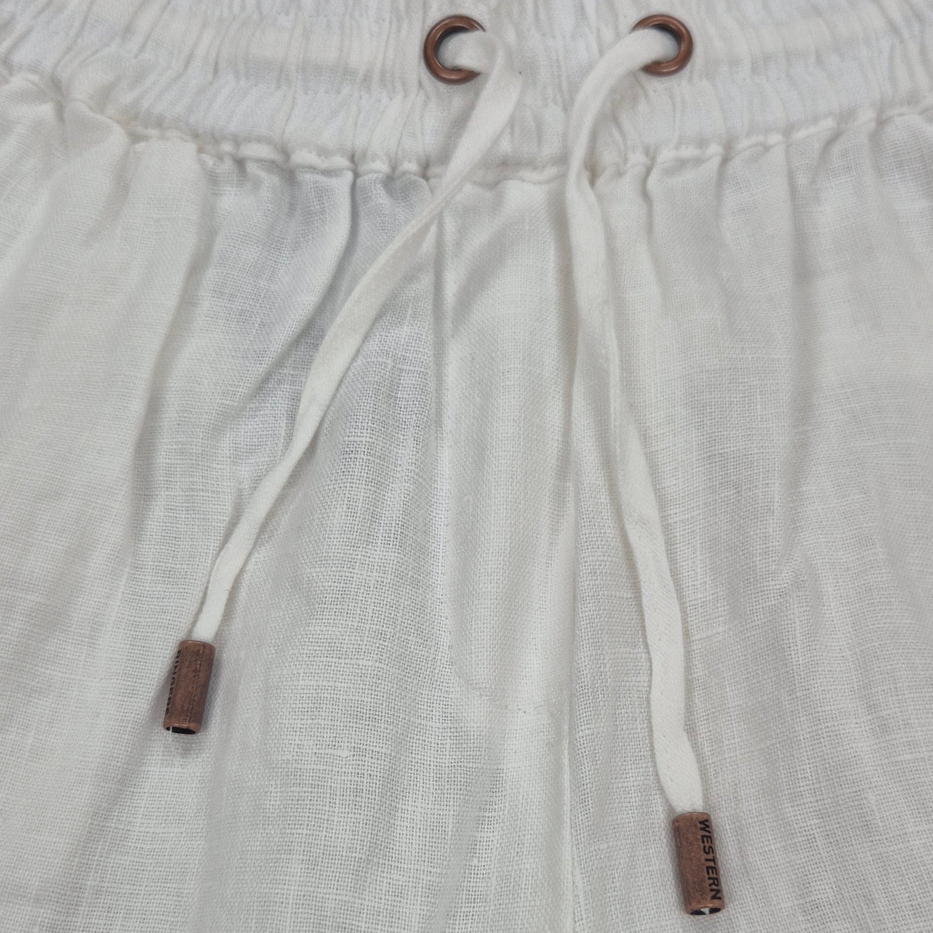 Ringers Western Womens Hattie Linen Drawstring Pants (225180RW)  White