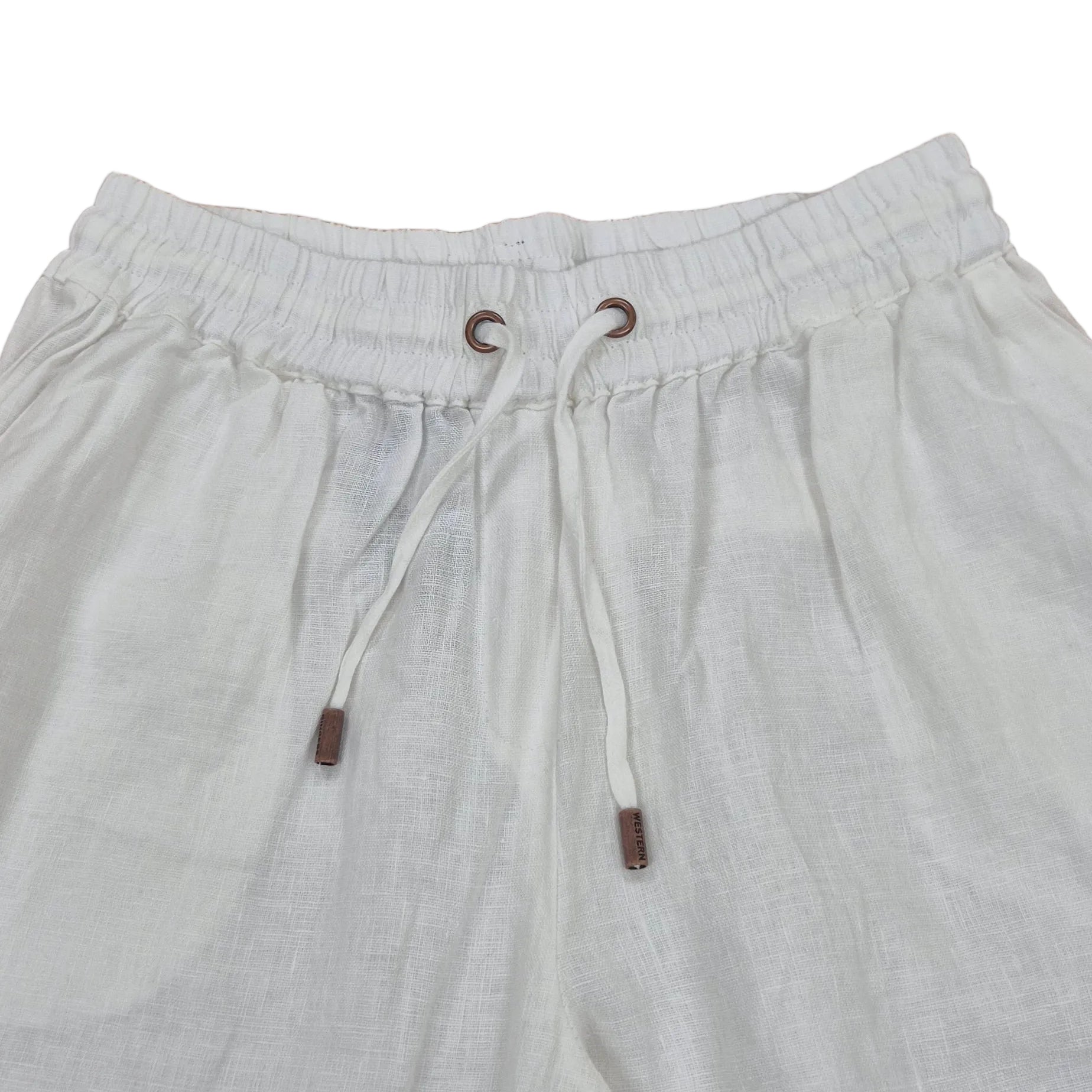 Ringers Western Womens Hattie Linen Drawstring Pants (225180RW)  White