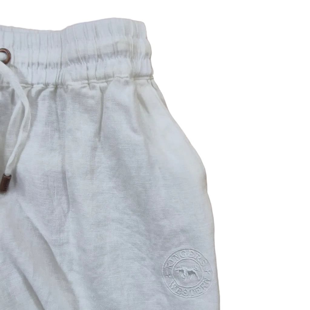 Ringers Western Womens Hattie Linen Drawstring Pants (225180RW)  White