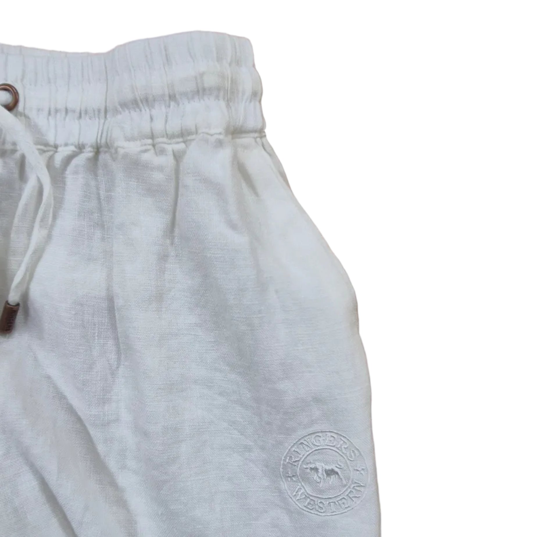 Ringers Western Womens Hattie Linen Drawstring Pants (225180RW)  White
