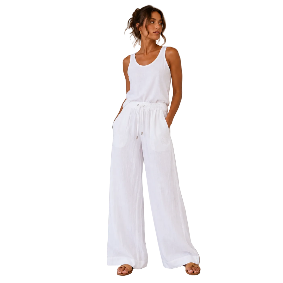 Ringers Western Womens Hattie Linen Drawstring Pants (225180RW)  White