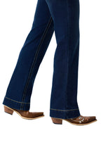 Ringers Western Womens Indi Rodeo Saddle Stitch High Rise Wide Bootleg Jeans (225159RW)  Dark Blue