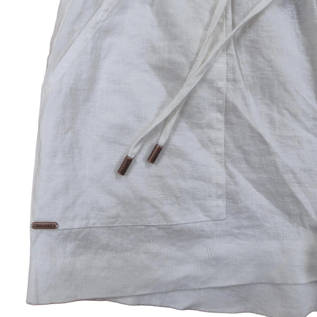 Ringers Western Womens Kinsley Linen Drawstring Shorts (225179RW)  White
