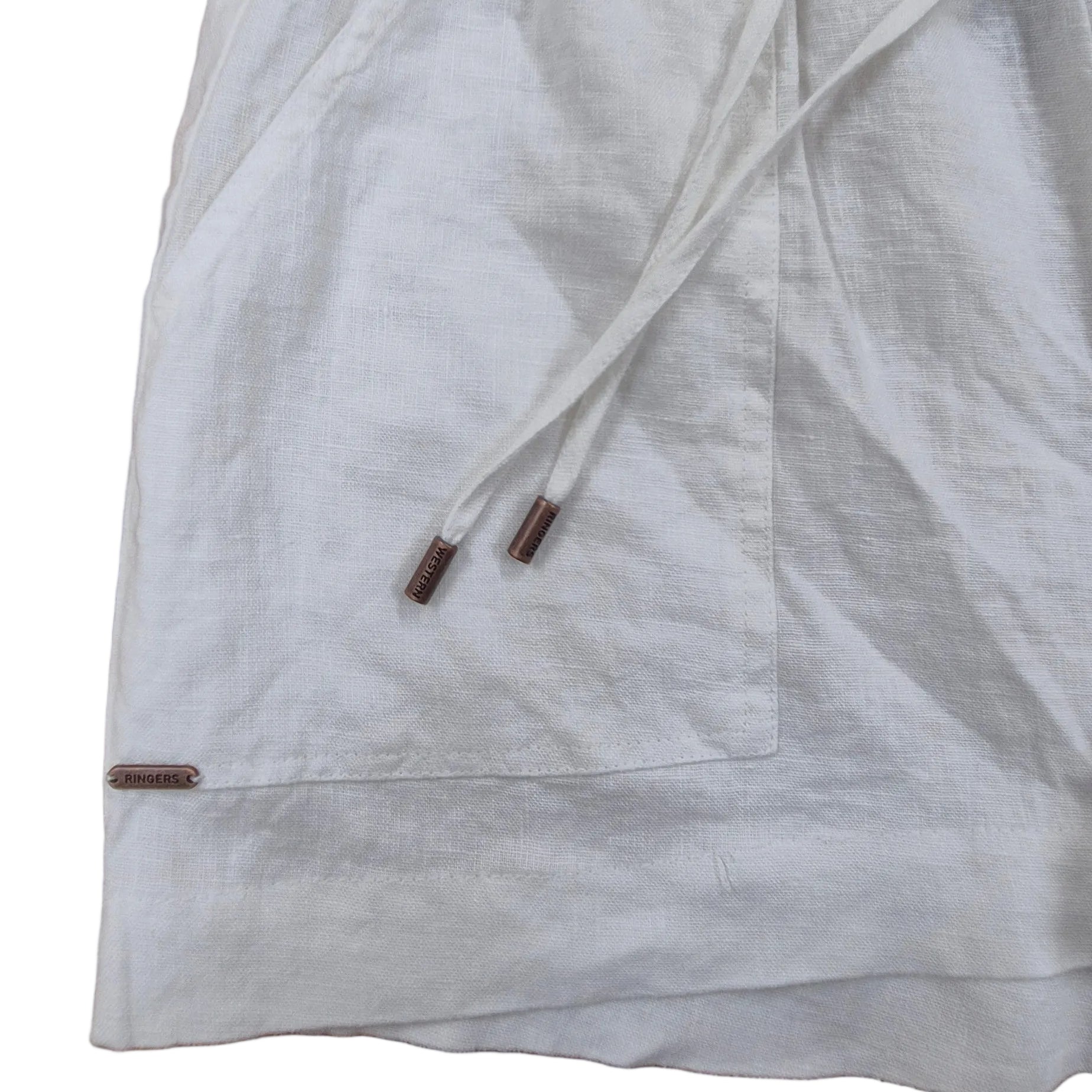 Ringers Western Womens Kinsley Linen Drawstring Shorts (225179RW)  White