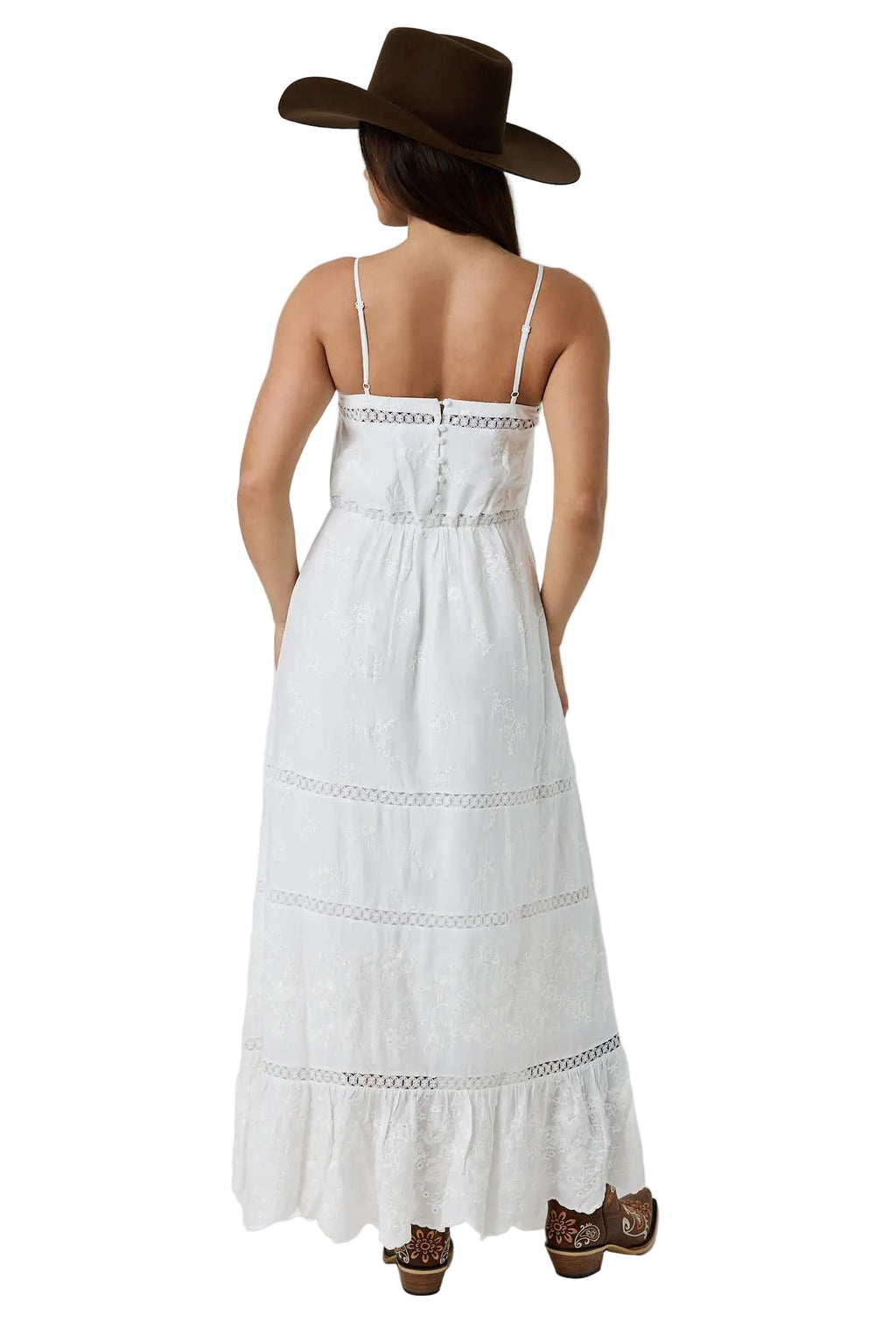 Ringers Western Womens Marisol Broderie Maxi Dress (225186RW)  White