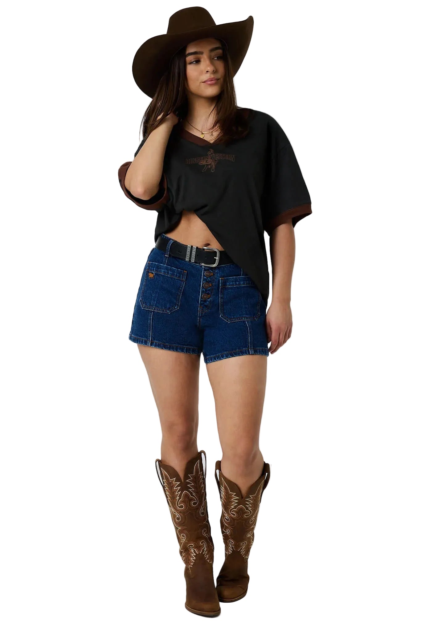 Ringers Western Womens Mollie High Rise Sailor Shorts (225134RW)  Classic Blue