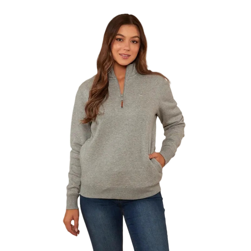 Ringers Western Womens Peninsula 1/4 Zip Jumper (223091RW) Grey Marle