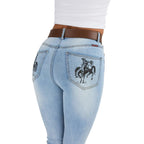 Ringers Western Womens Penny Rodeo High Rise Bootleg Jeans (222104RW) Vintage Light Blue