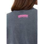 washed black t-shirt with pink 'Ringers' logo on a plain background