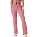 Ringers Western Womens Rodeo Rose Lace Front Mid Rise Bootleg Jeans (225160RW)  Washed Pink