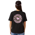 Ringers Western Womens Signature Bull Loose S/S Tee (220018RW) Charcoal/Pink Camo