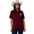 Ringers Western Womens Signature Bull S/S Loose Fit Tee (220018RW)  Plum/Beige