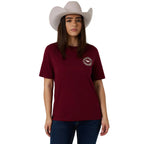 Ringers Western Womens Signature Bull S/S Loose Fit Tee (220018RW)  Plum/Beige