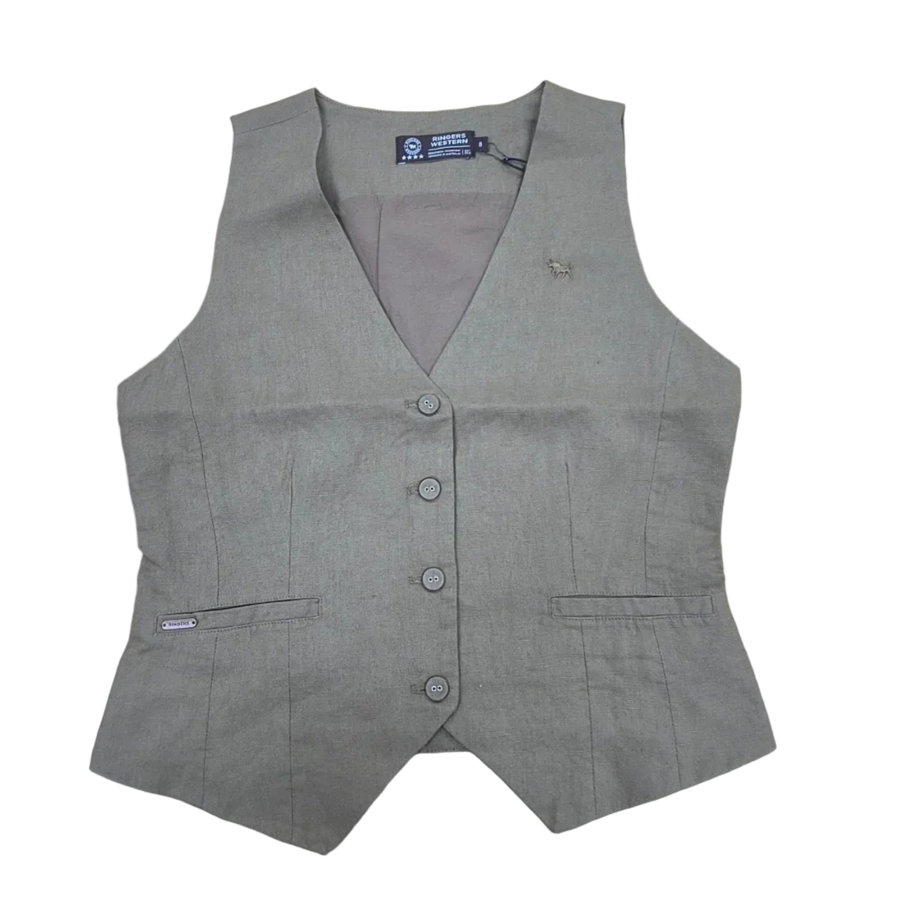 Ringers Western Womens Zahra Linen Vest (225183RW)  Caramel