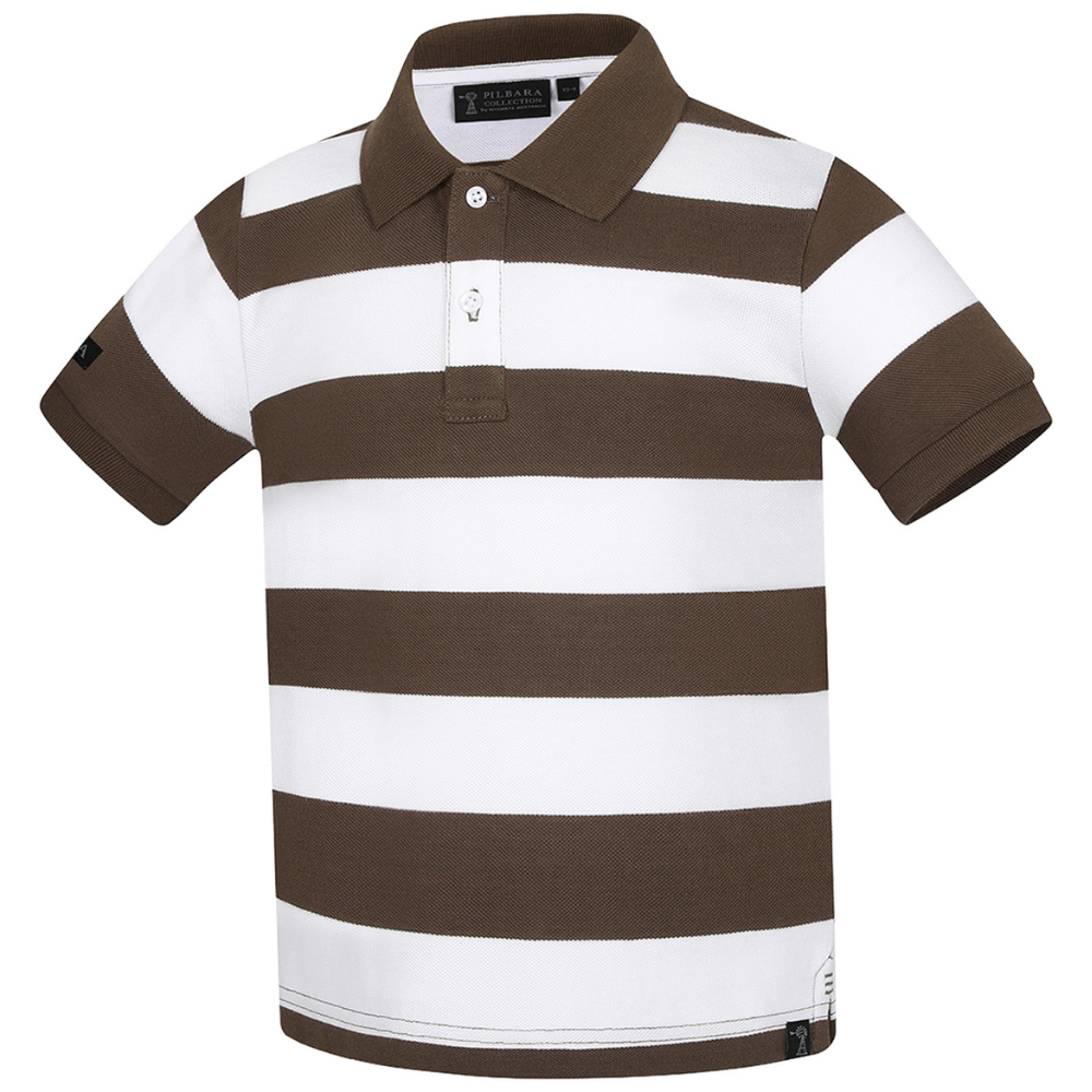 Ritemate Childrens Pilbara Classic Y/D Striped S/S Polo (RMPC146) Olive/White