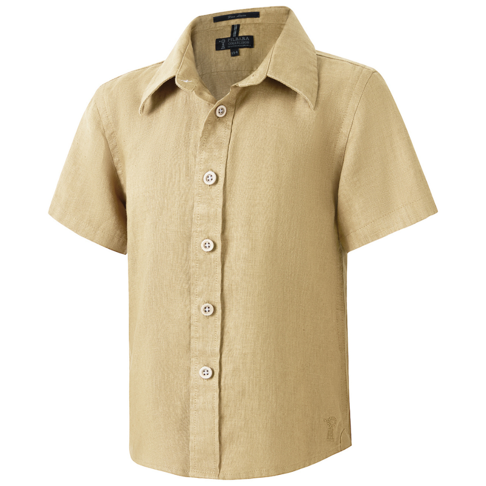 Ritemate Childrens Pilbara S/S Linen Shirt (RMPC151S) Desert