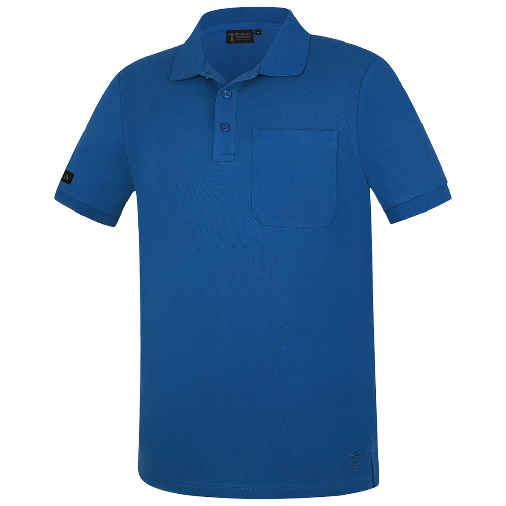 Ritemate Mens Pilbara Classic S/S Pocket Polo (RMPC156) Deep Blue