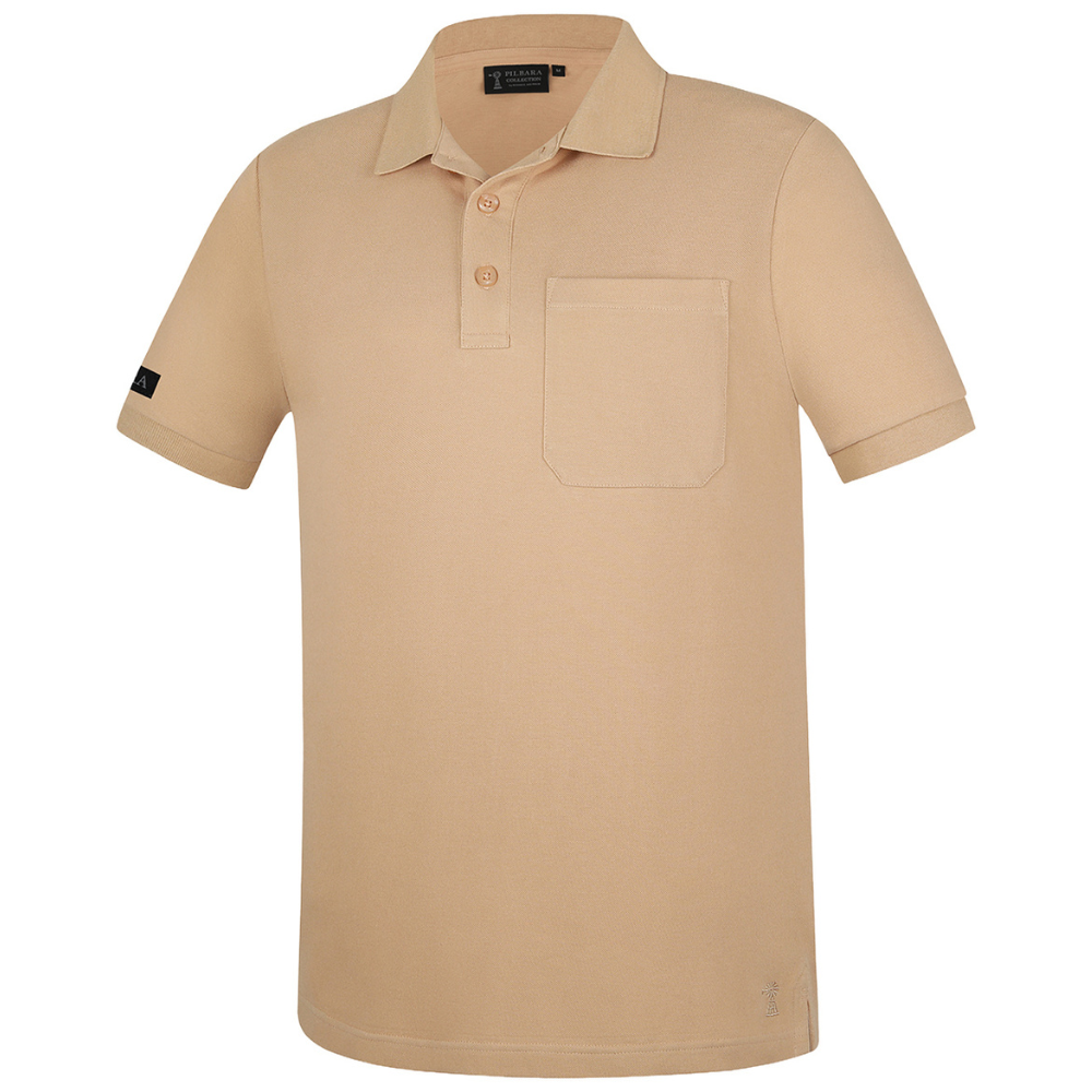 Ritemate Mens Pilbara Classic S/S Pocket Polo (RMPC156) Desert