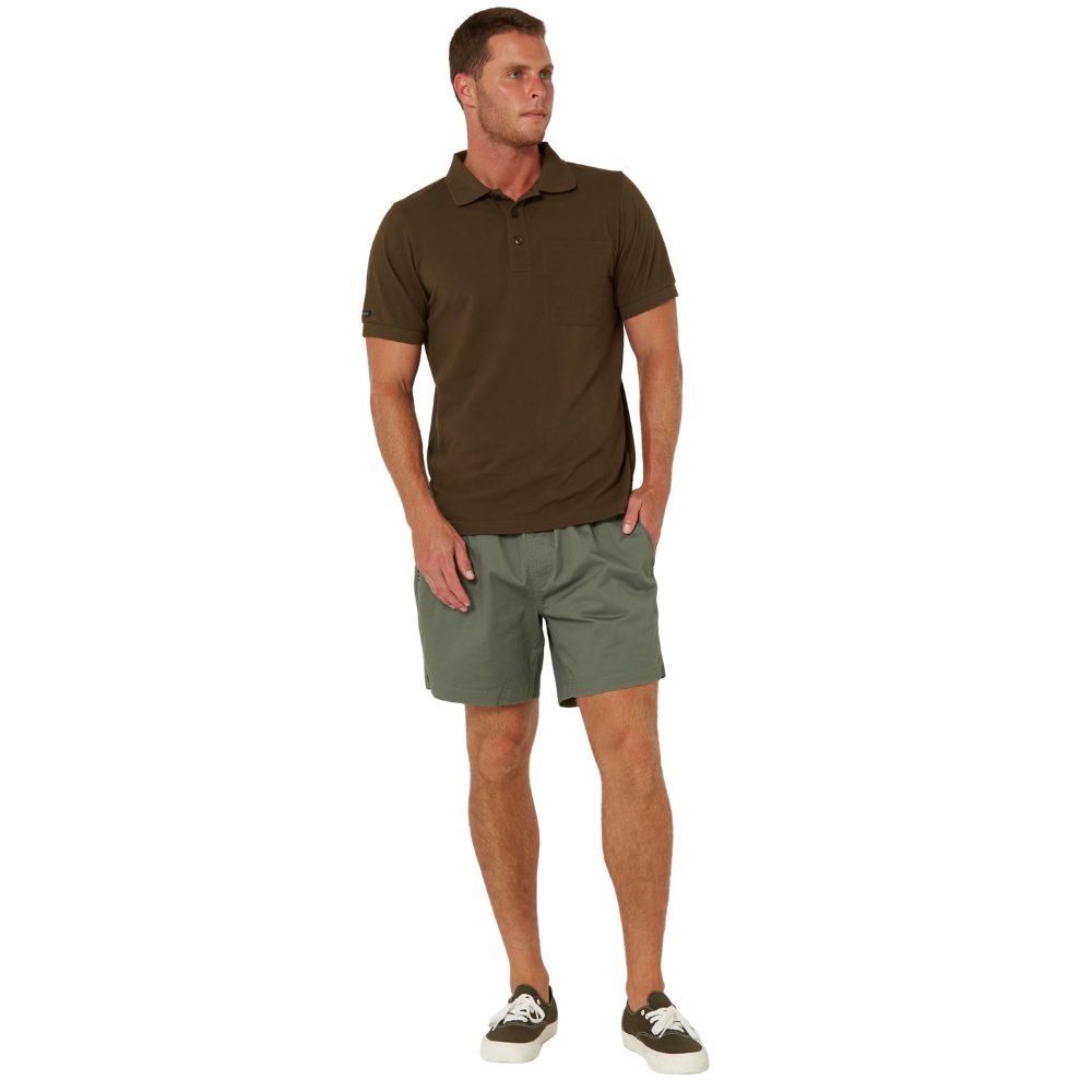 Ritemate Mens Pilbara Classic S/S Pocket Polo (RMPC156) Olive