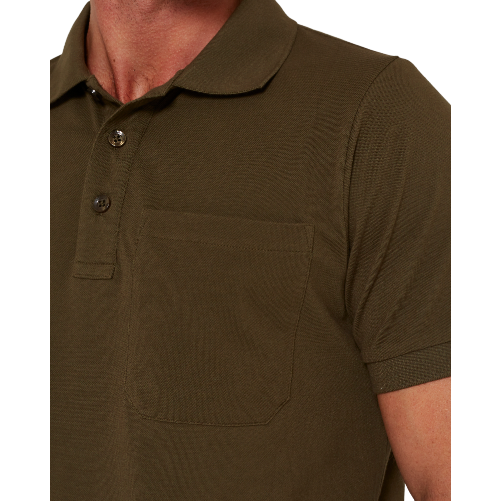 Ritemate Mens Pilbara Classic S/S Pocket Polo (RMPC156) Olive