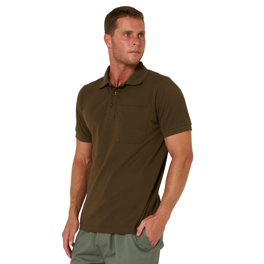 Ritemate Mens Pilbara Classic S/S Pocket Polo (RMPC156) Olive