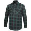 The Ritemate Mens Pilbara Closed Front L/S Flannelette Shirt (RM123SCF) in green/black offers durable, classic style with long sleeves, a button-up front, and twin chest pockets—ideal for tough workwear.