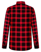 Ritemate Mens Pilbara Closed Front L/S Flannelette Shirt (RM123SCF) Red/Black